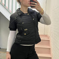 Yell short sleeve black vintage puffer jacket