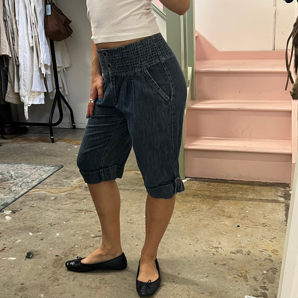 Denim balloon style shorts