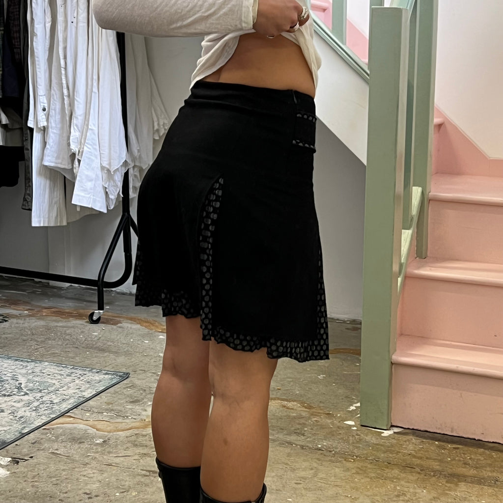 Promod polka dot trim midi skirt