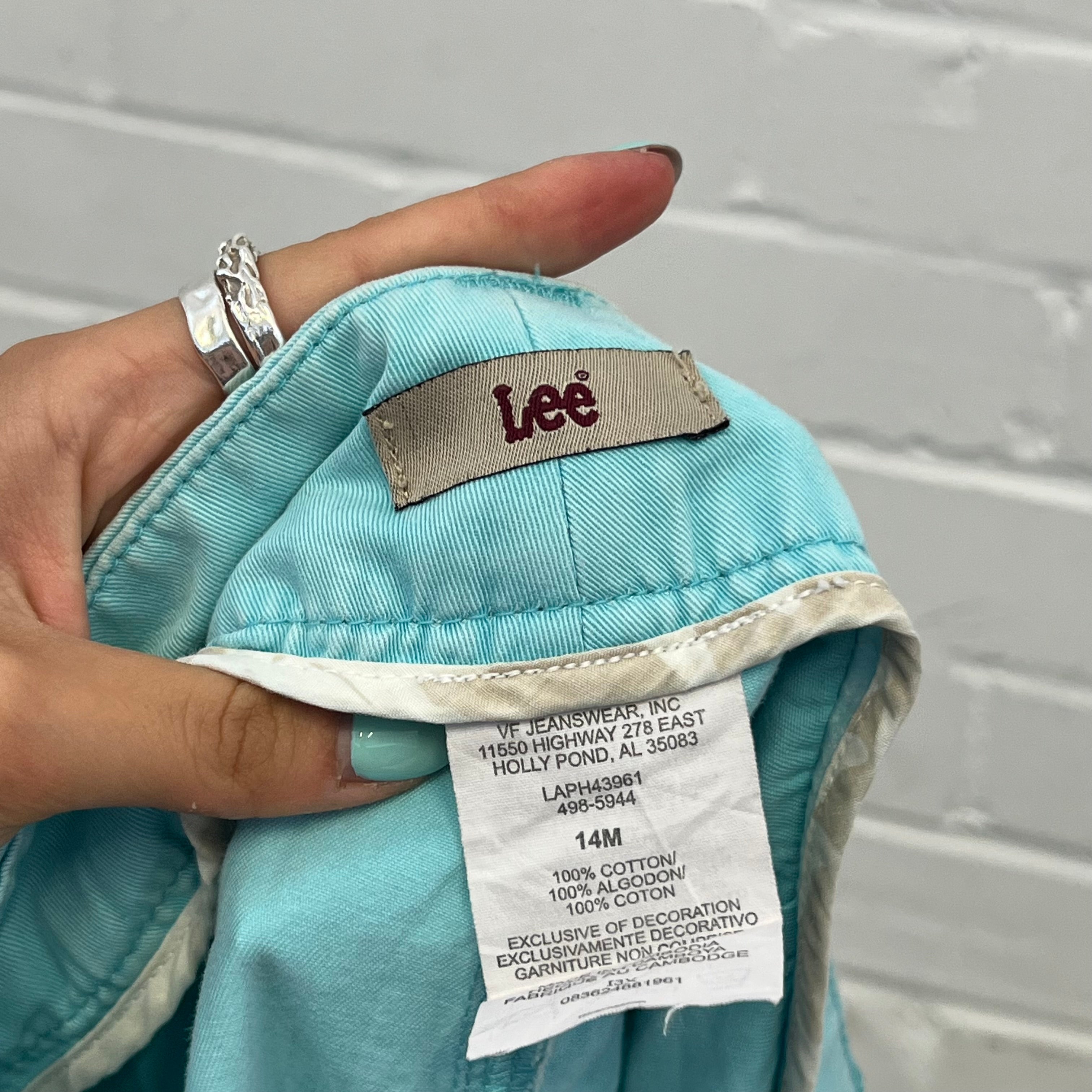 Lee light blue wide leg cargo trousers