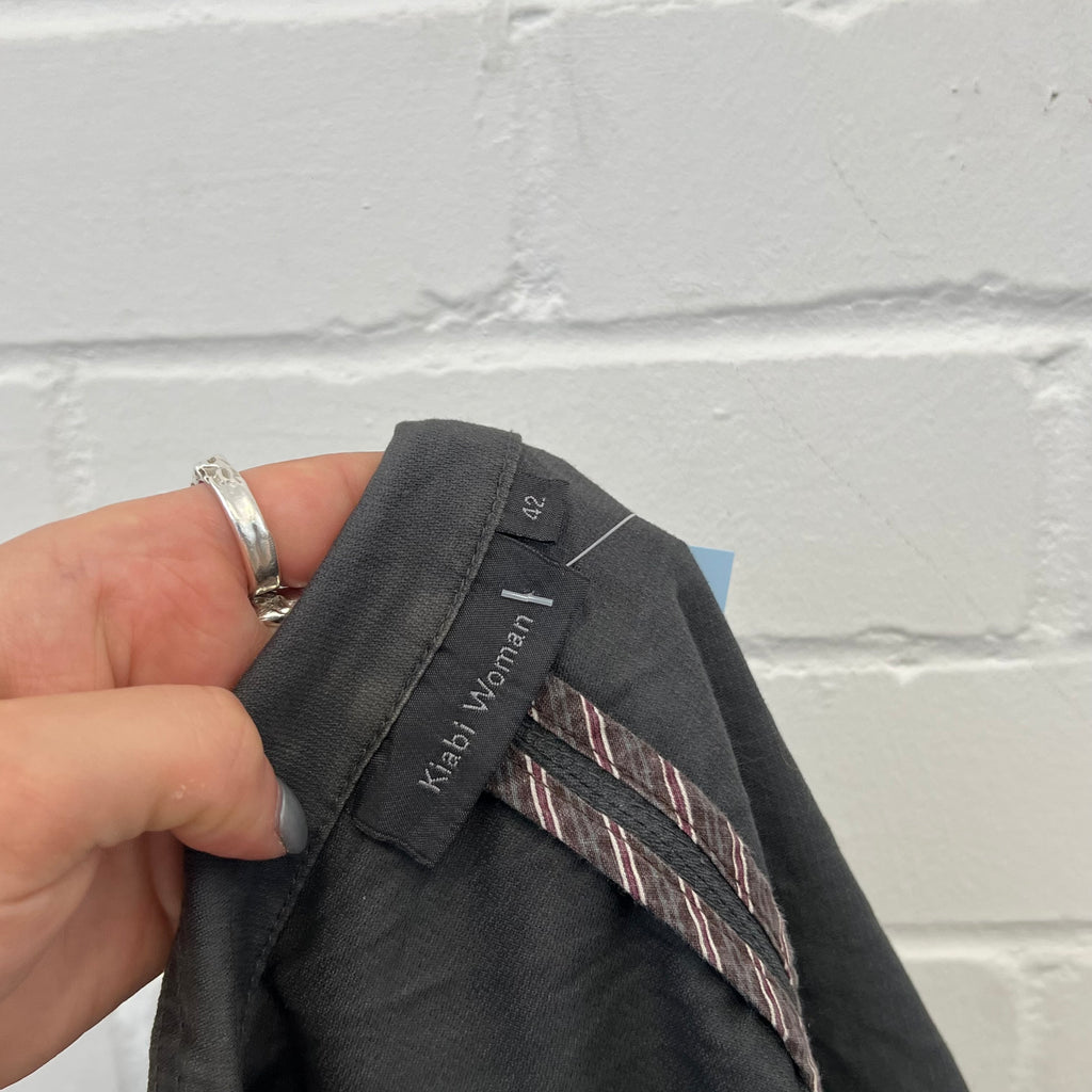 Grey zip up utility style tailored jacket with buttons