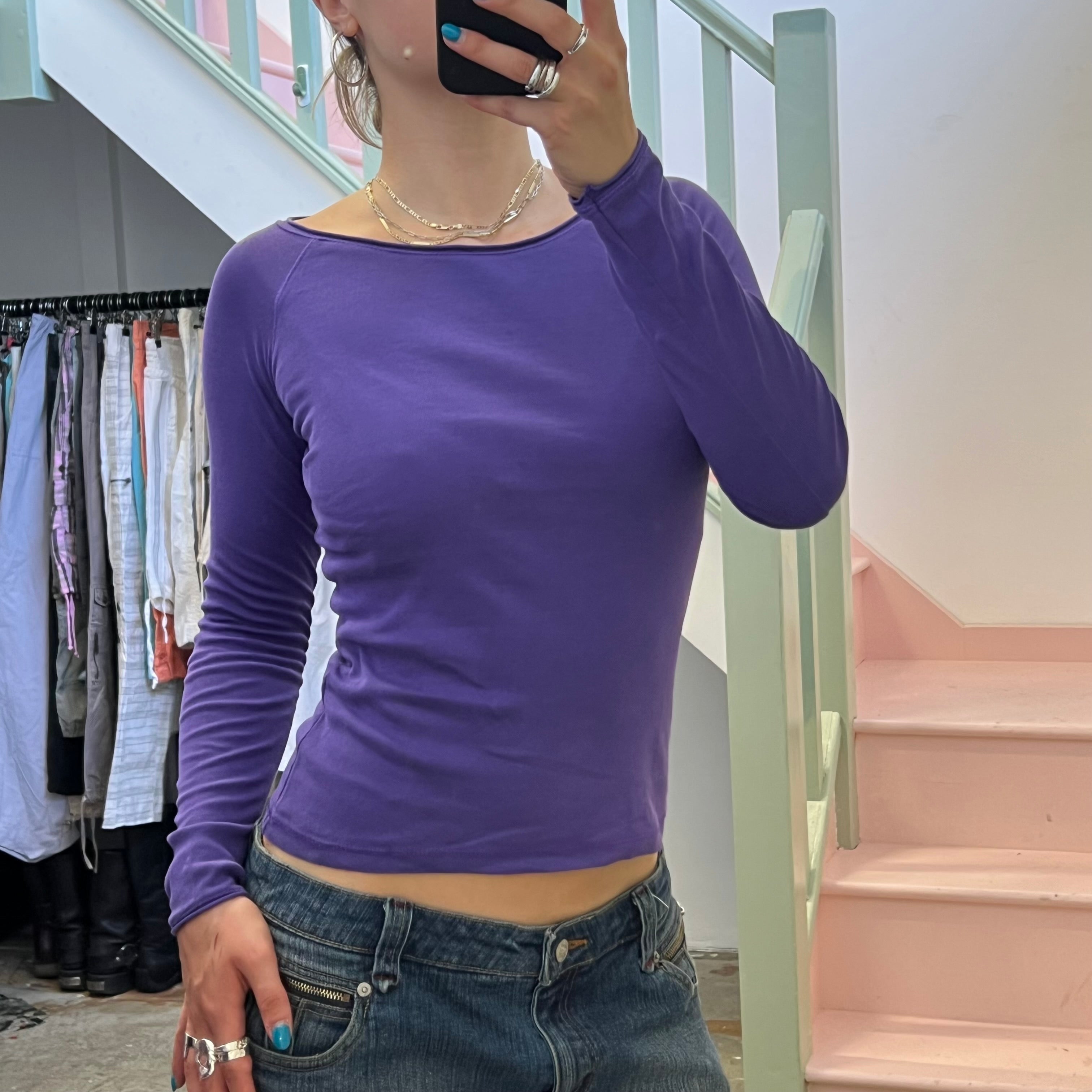 Pimkie purple long sleeve fitted top