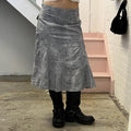 grey checkered floral vintage utility style maxi