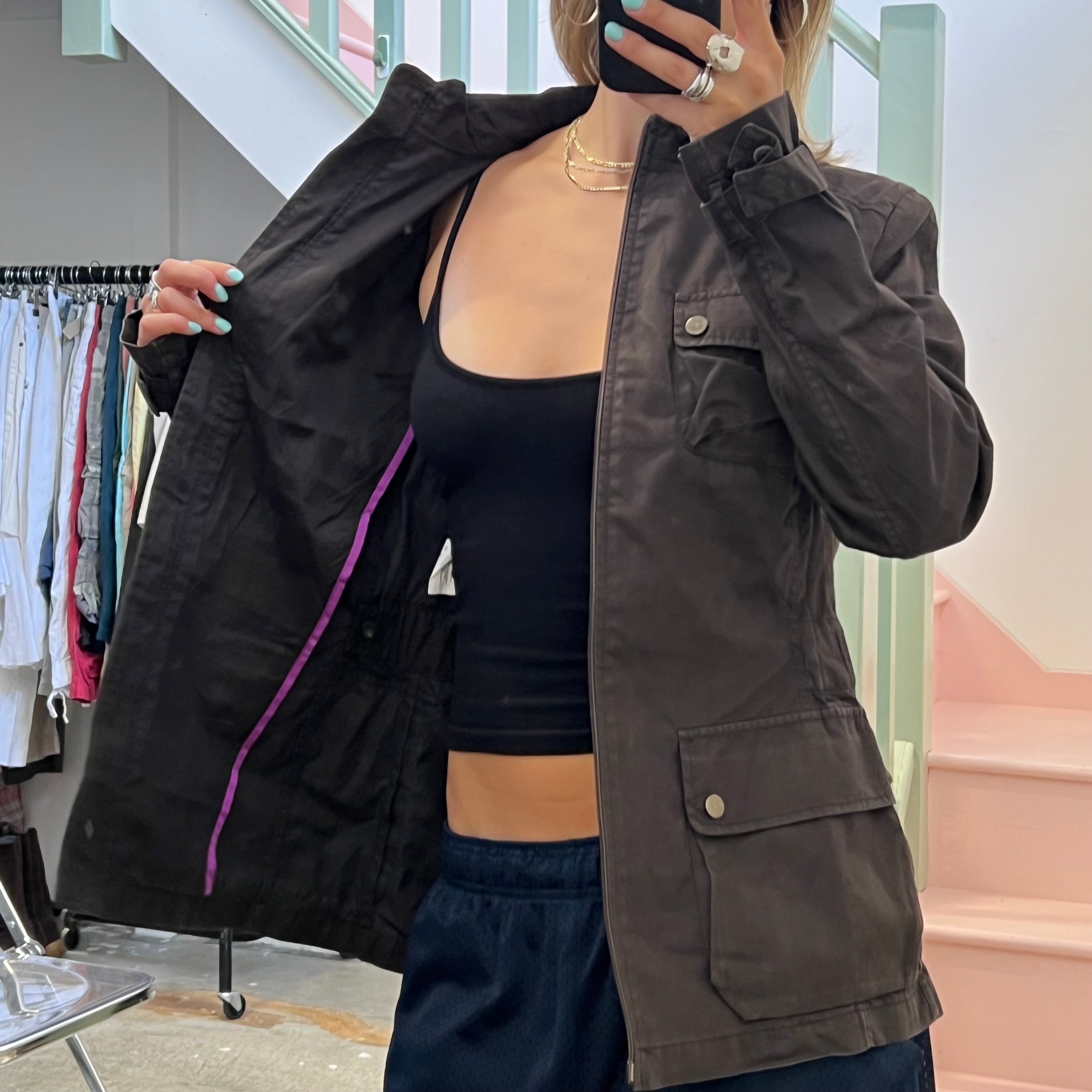 Brown fitted utility style jacket