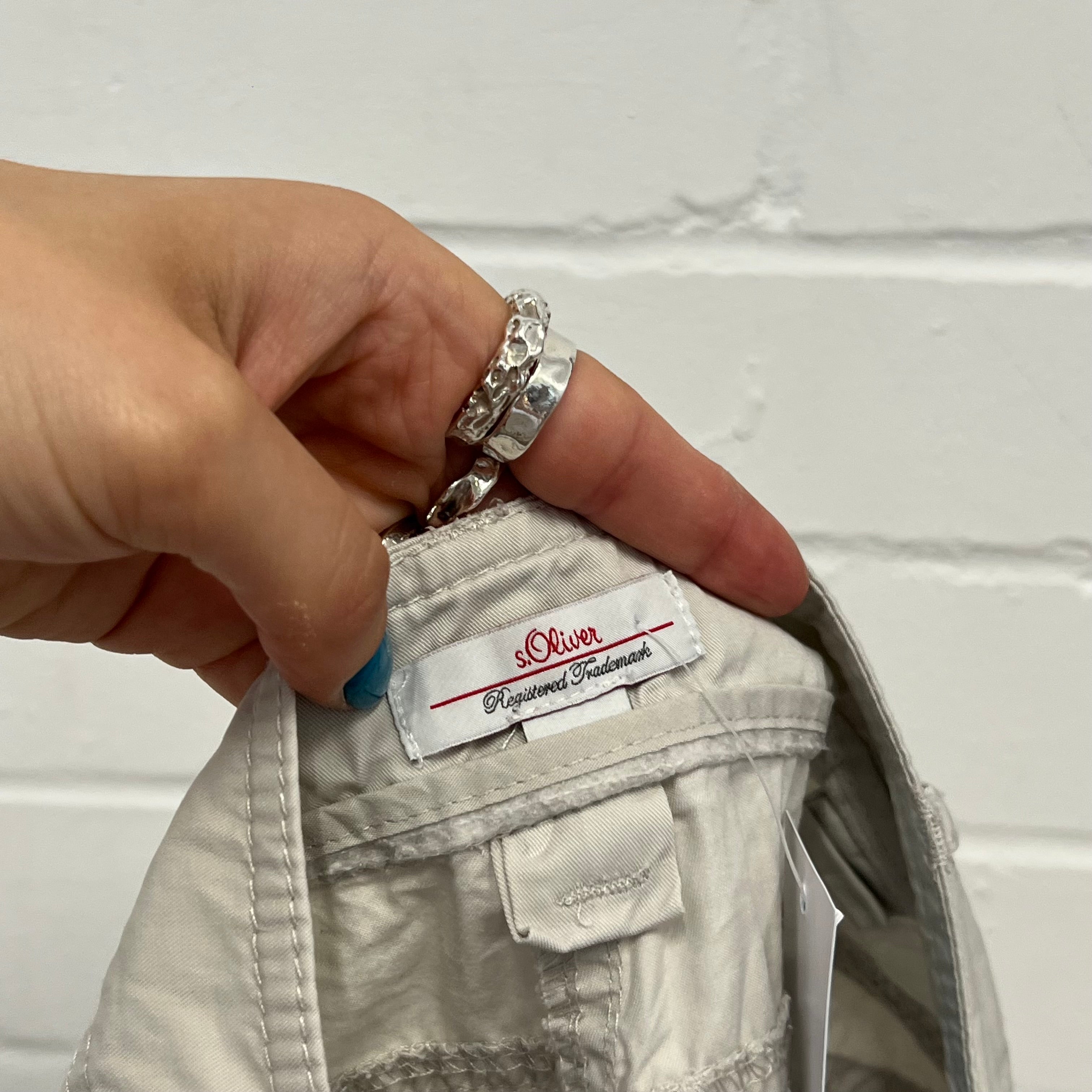 Cream cargo capris