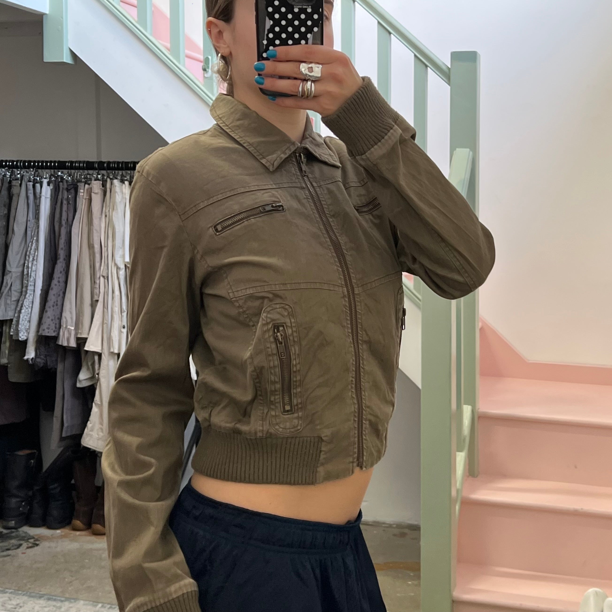Khaki bomber jacket
