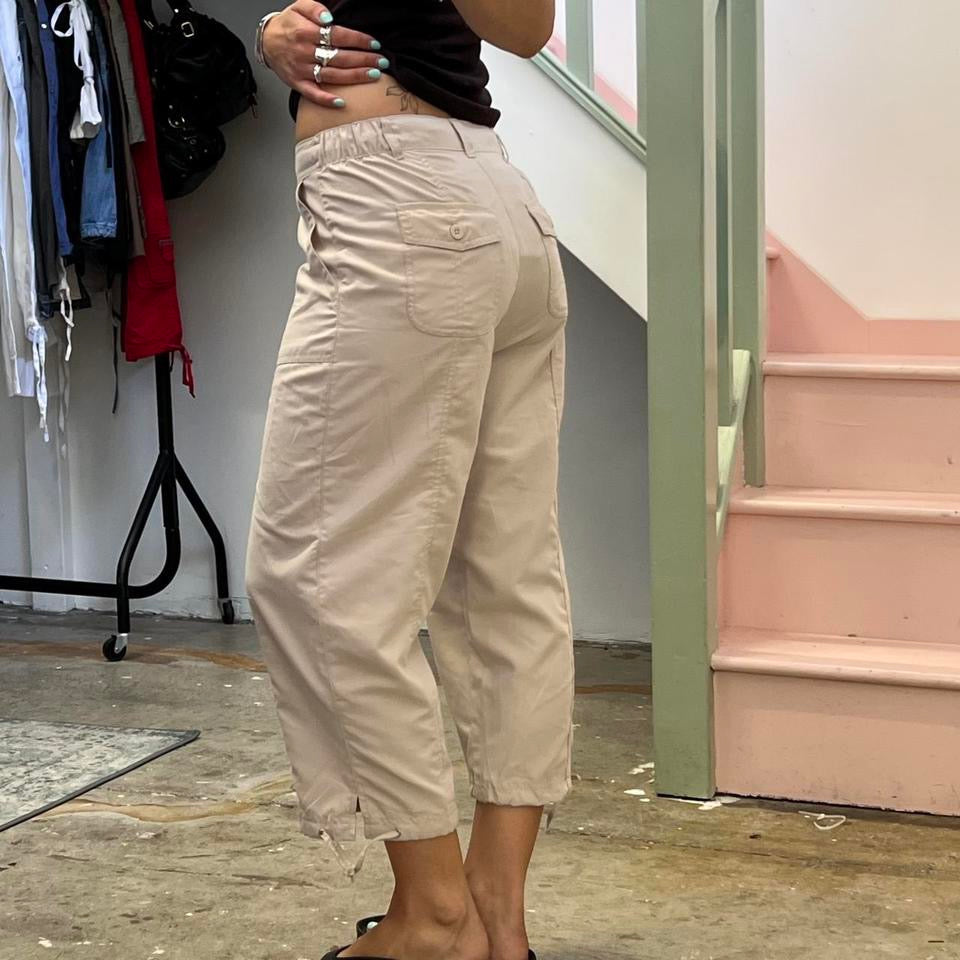 Cream cargo capris