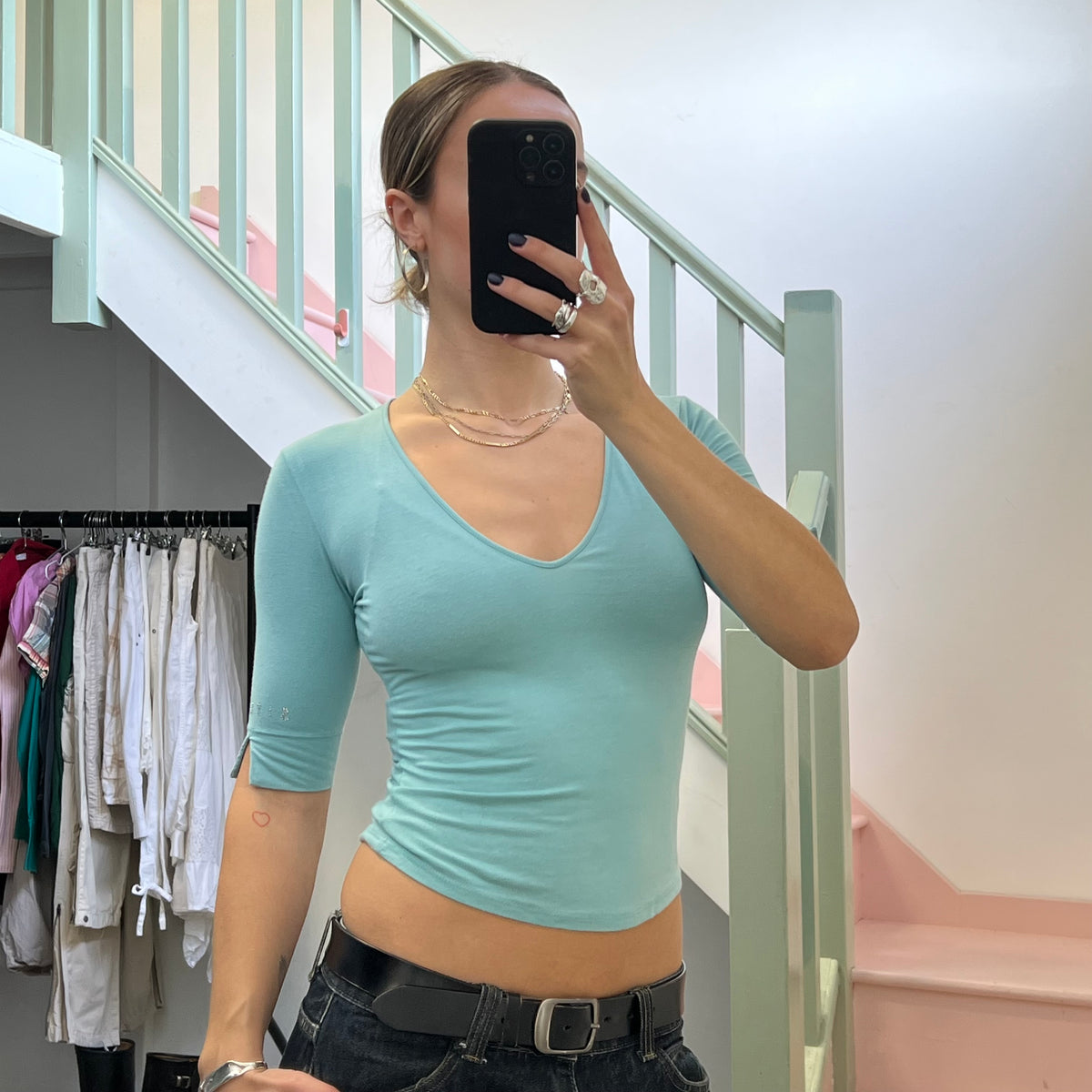 Sisley light blue fitted top