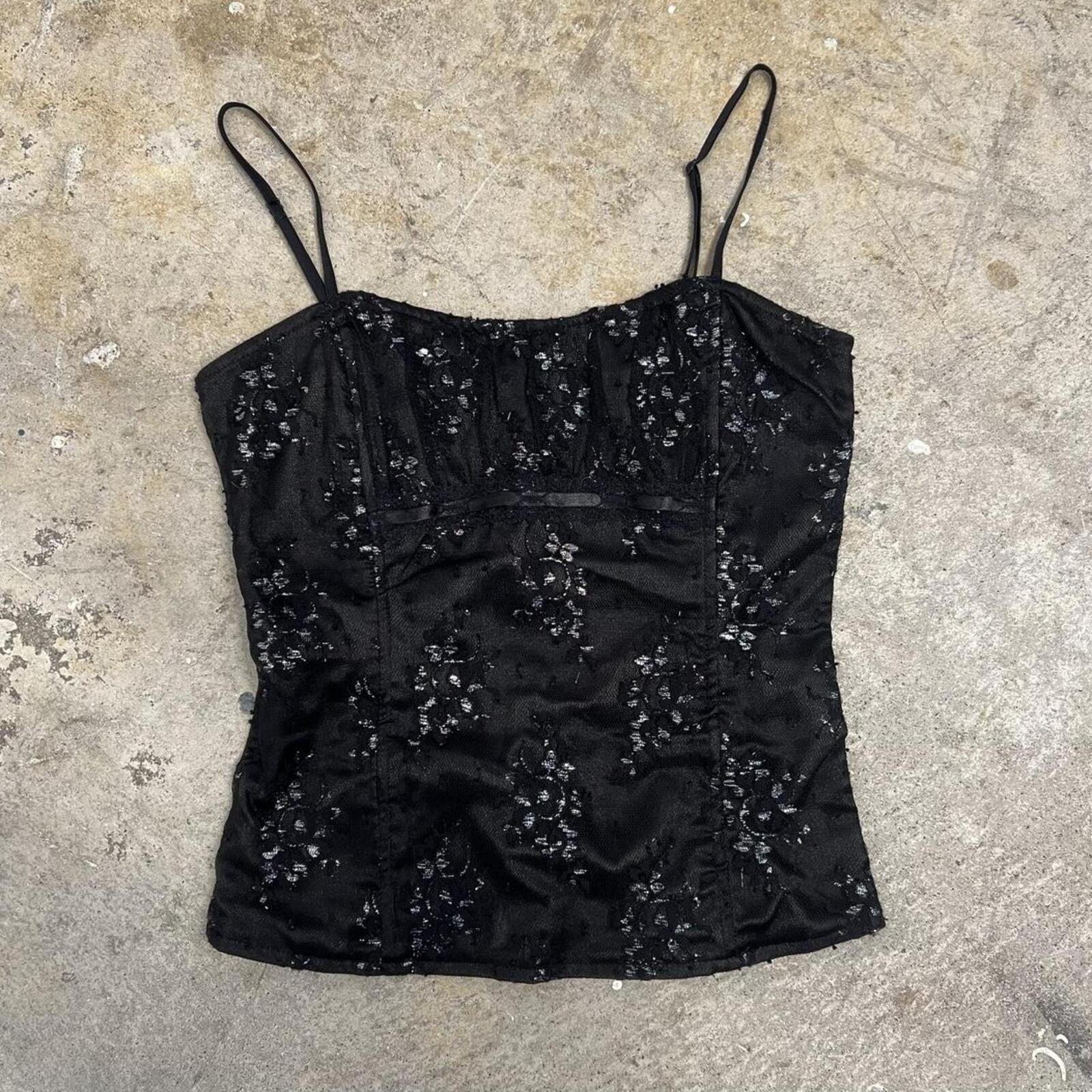 Black lace vintage corset with boning