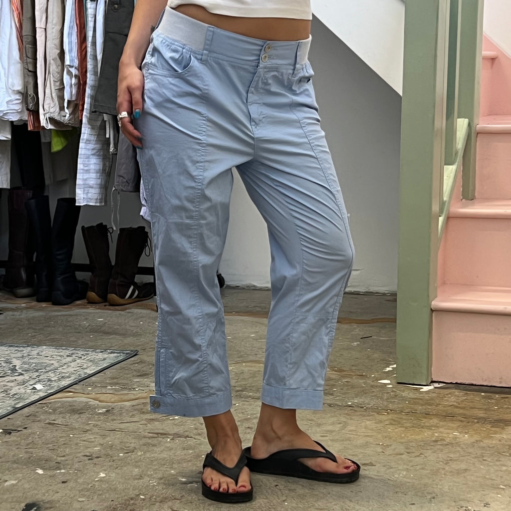 Baby blue cargo capris