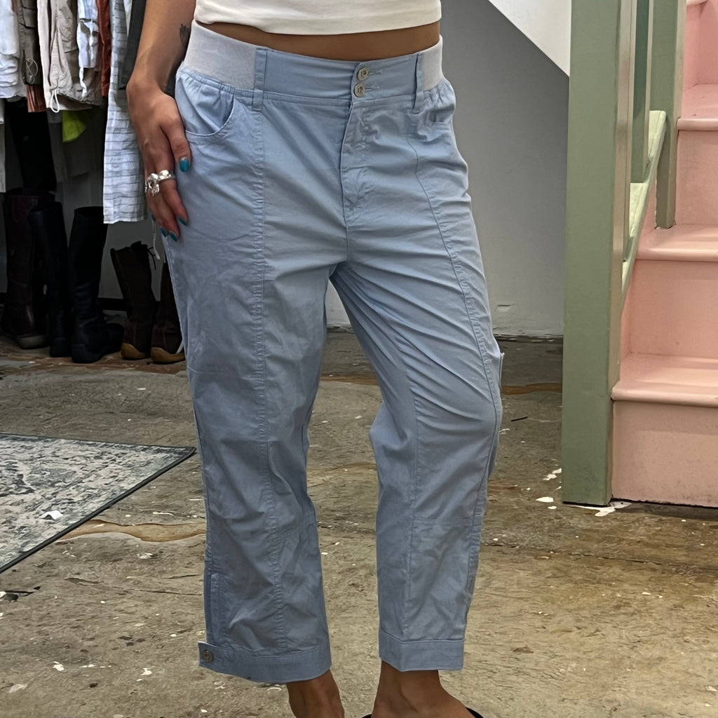Baby blue cargo capris