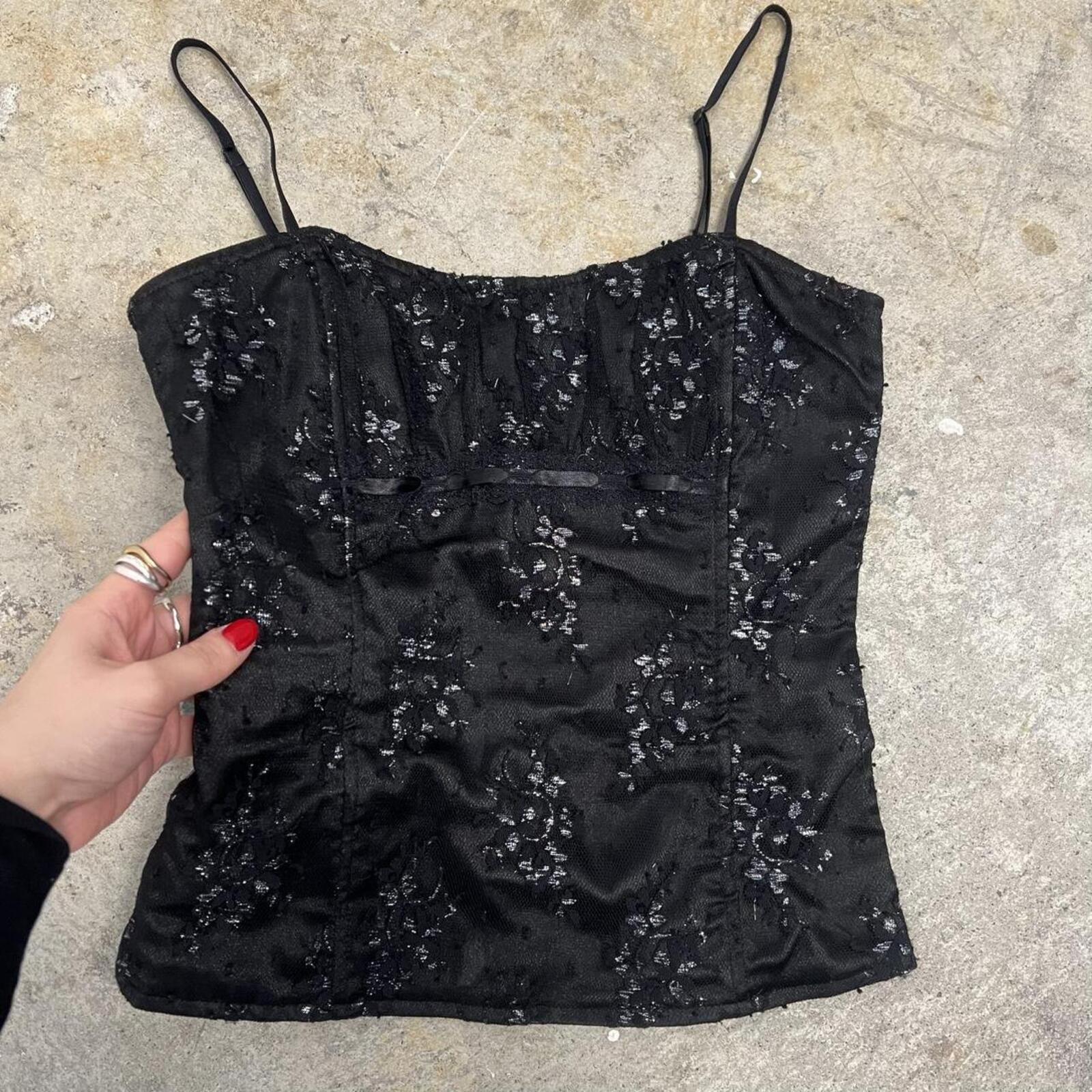 Black lace vintage corset with boning