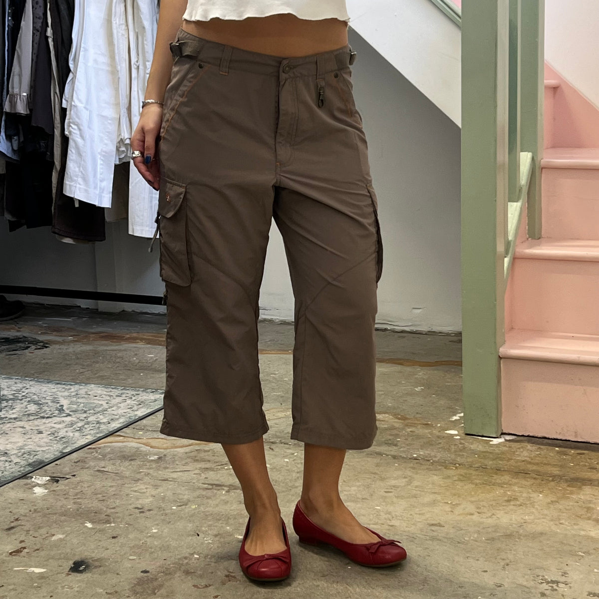 Brown cargo capris