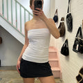 White strapless top with silver gems