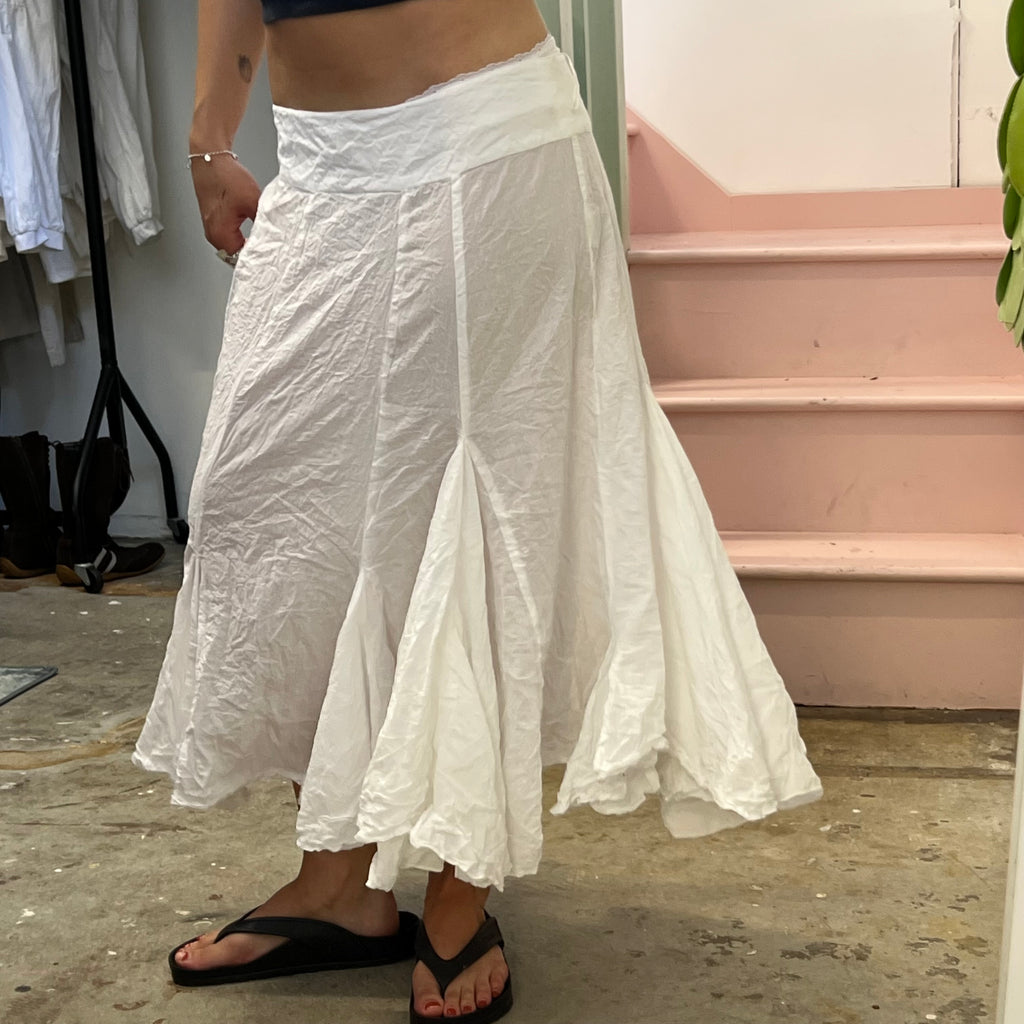 White sheer floaty pleated maxi skirt