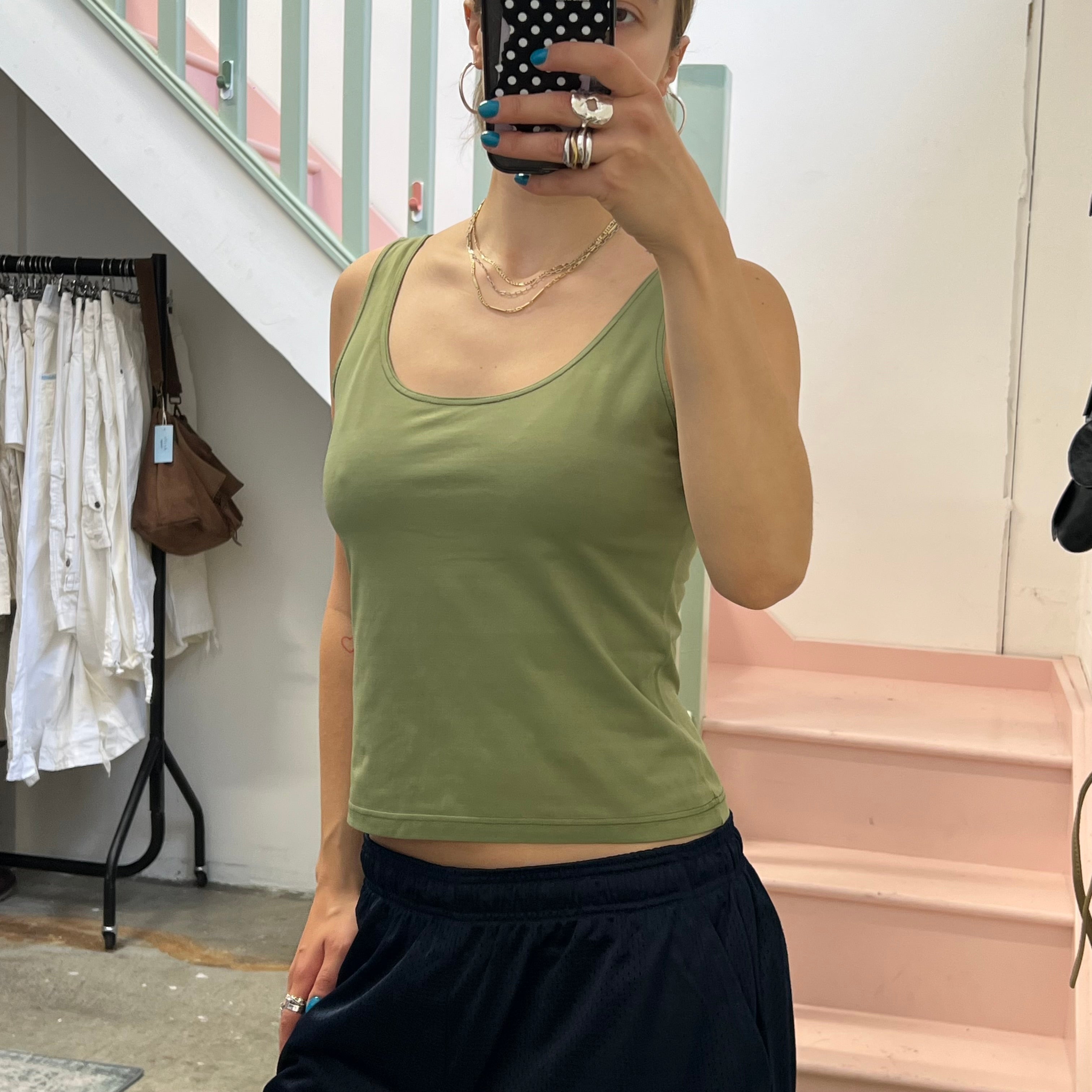 Khaki slinky cami