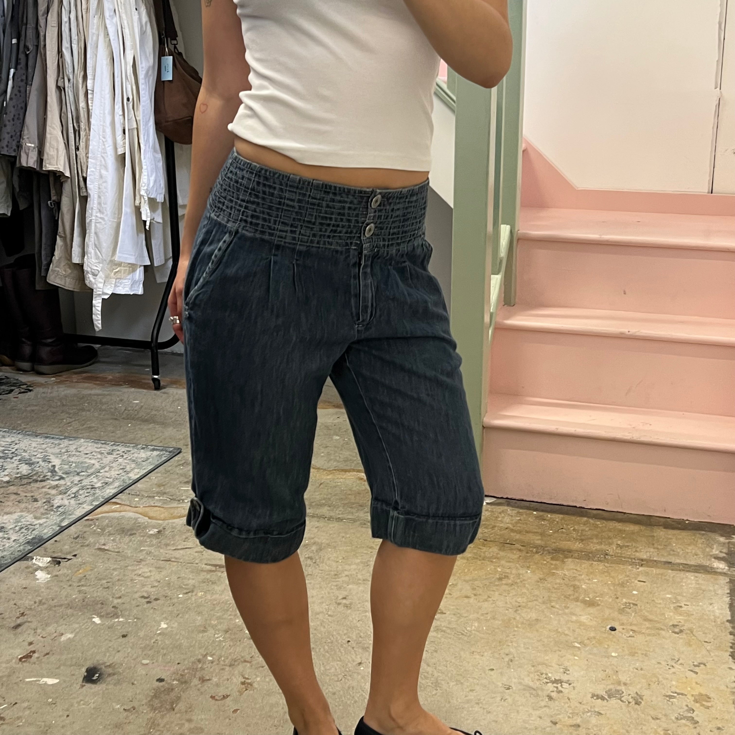 Denim balloon style shorts