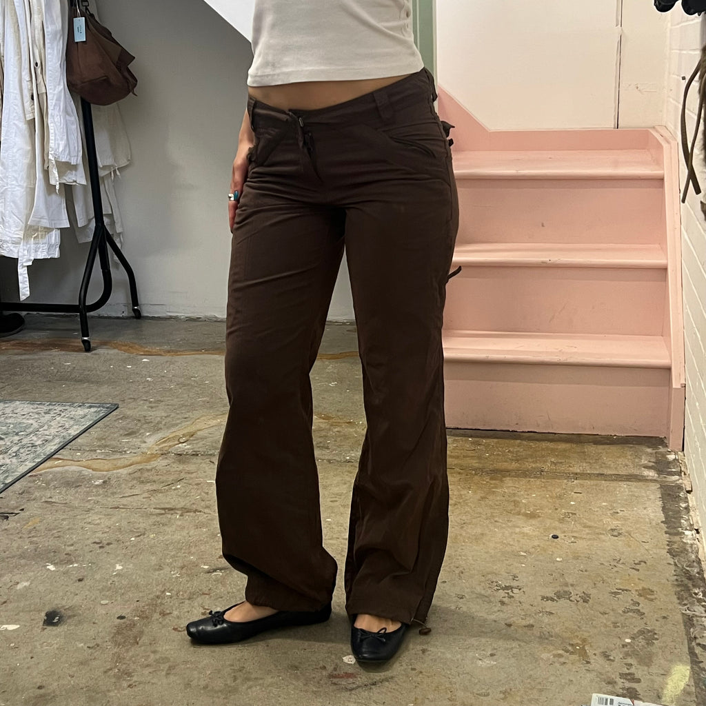 Brown low rise cargo trousers