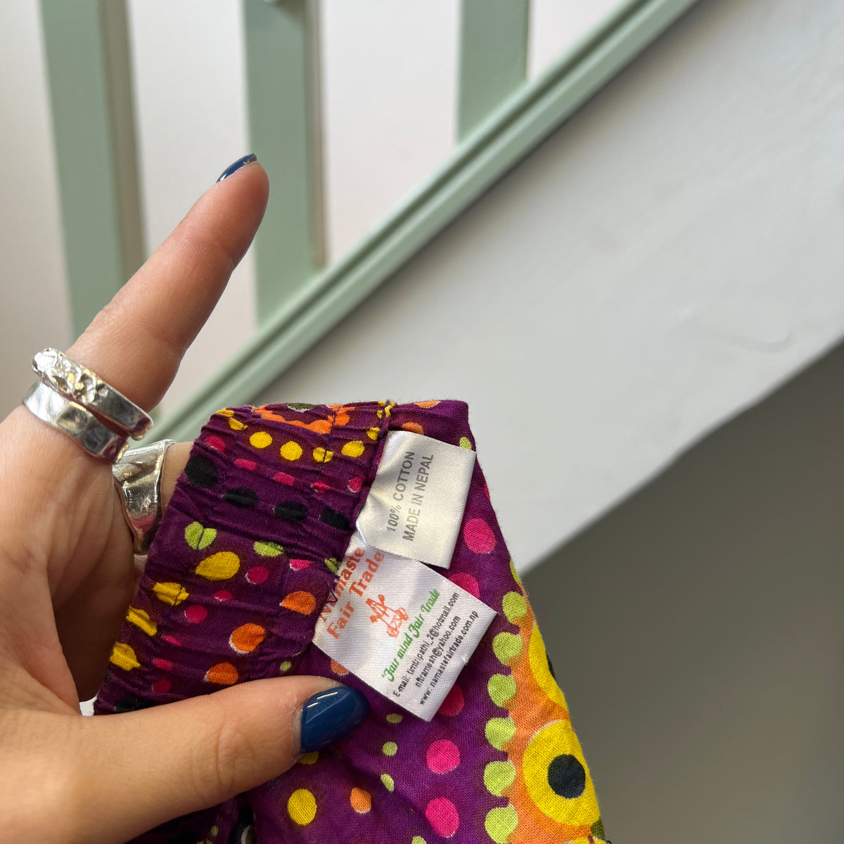 Purple printed midi skirt