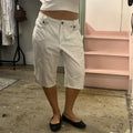 White baggy cargo shorts