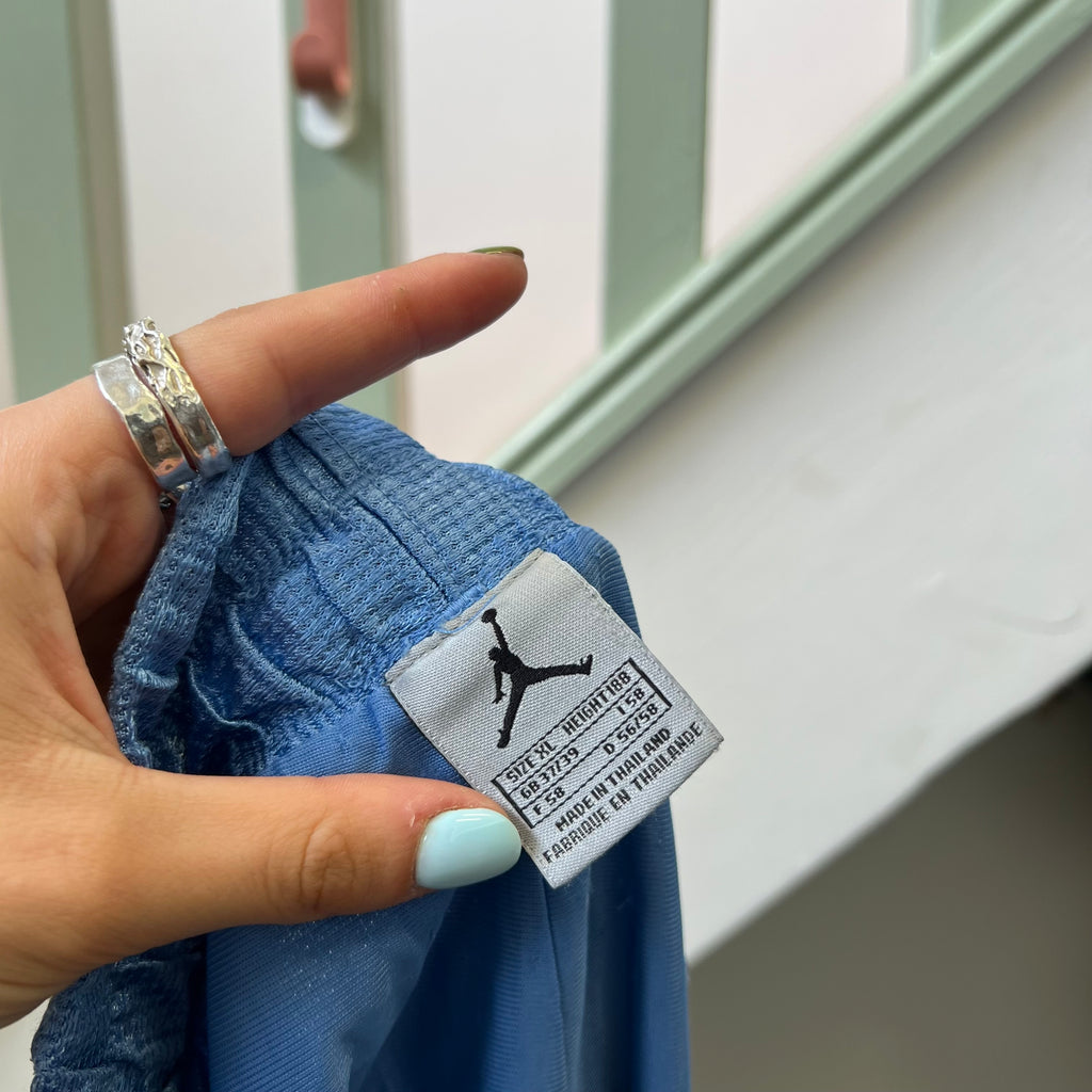Light blue metallic basketball shorts