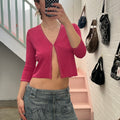 Pink cropped cardigan