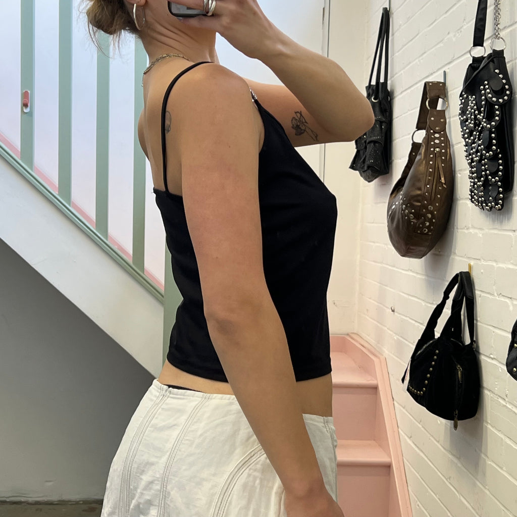 Black beaded strappy cami