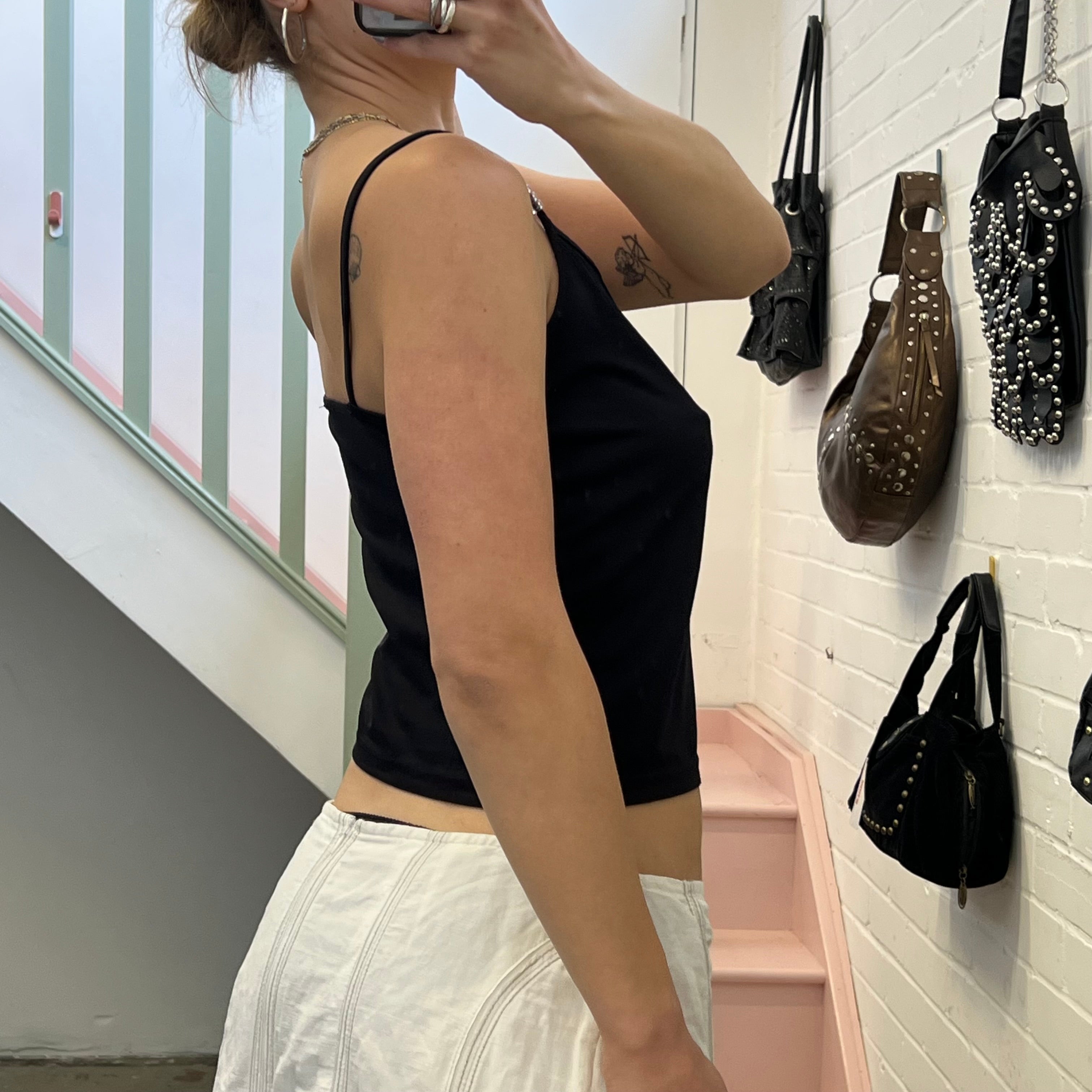 Black beaded strappy cami
