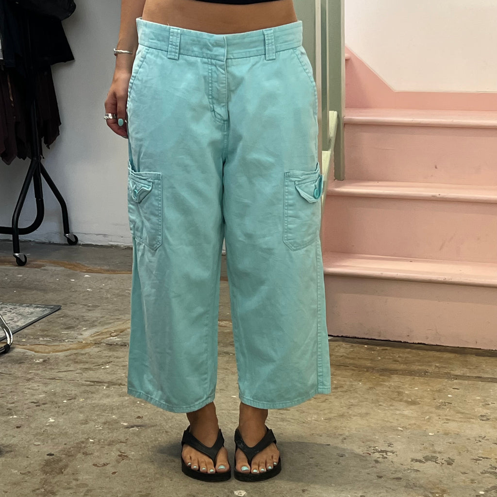 Lee light blue wide leg cargo trousers