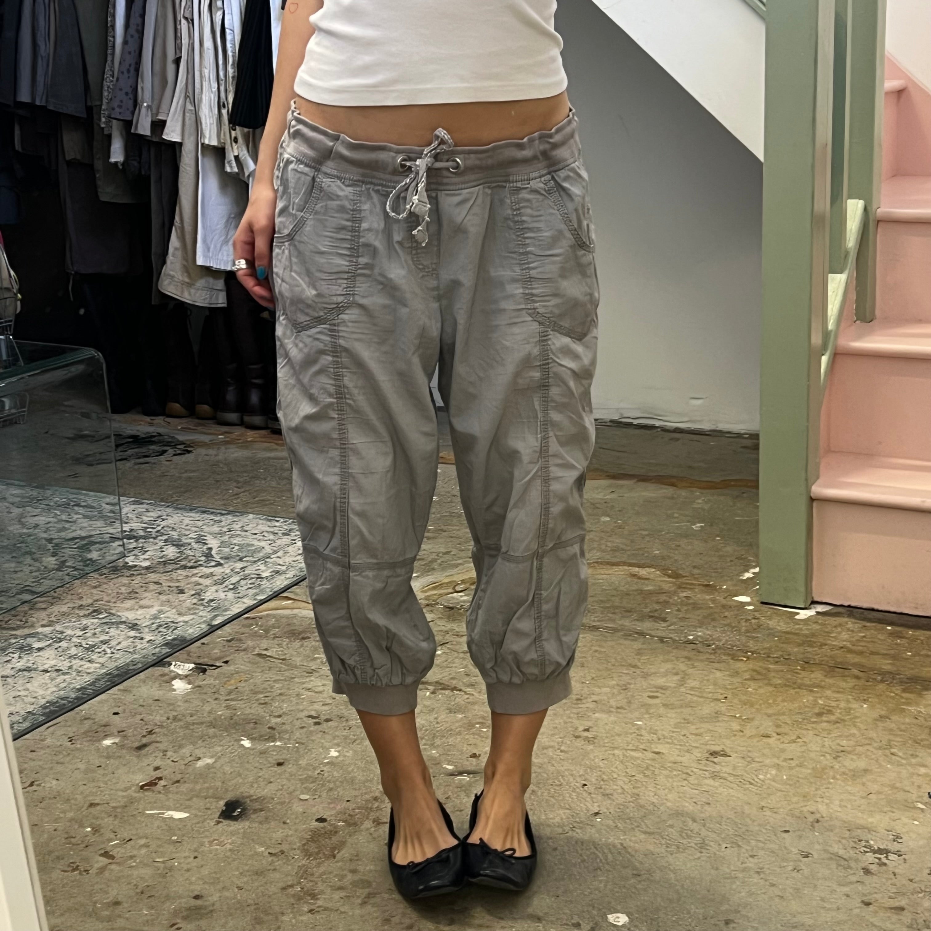 Grey balloon style cuffed cargo capris