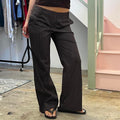 Mexx pinstripe low rise wide leg tailored trousers