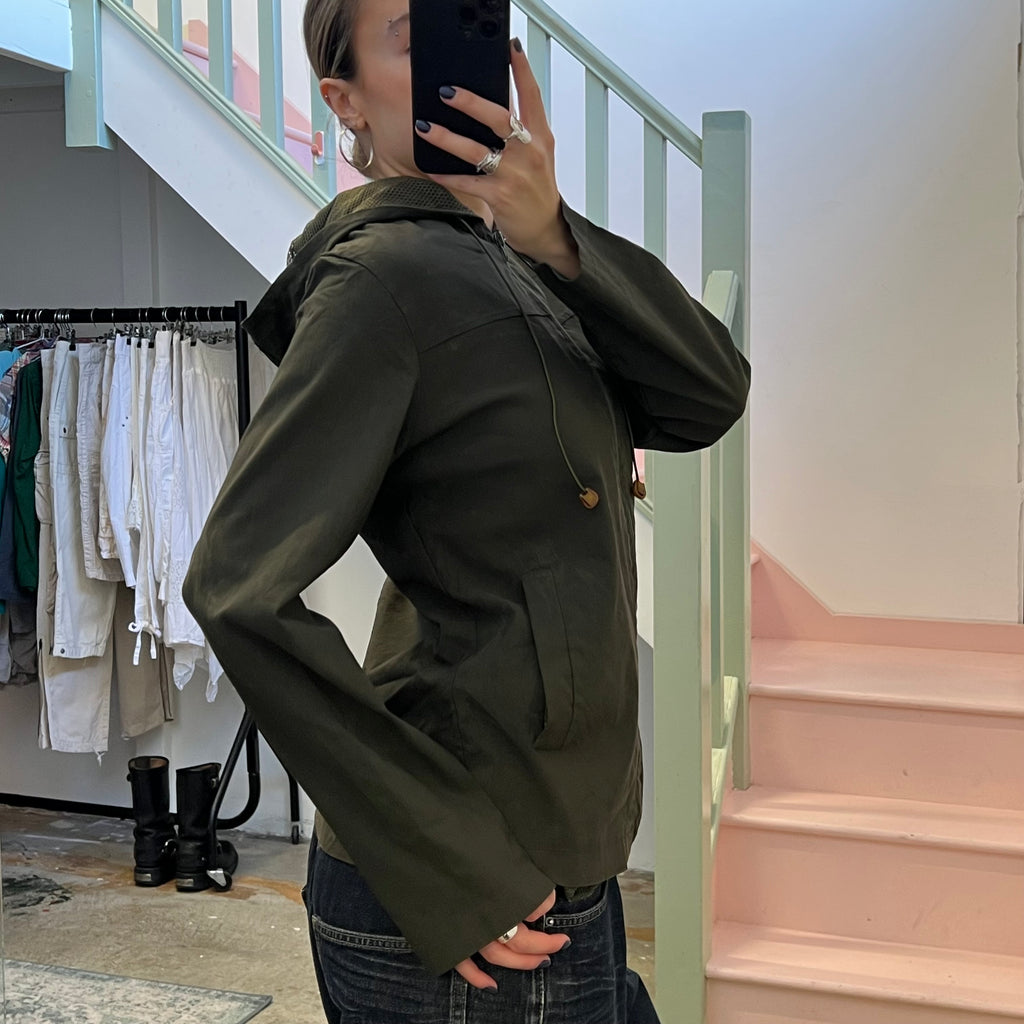 Khaki zip up lightweight jacket
