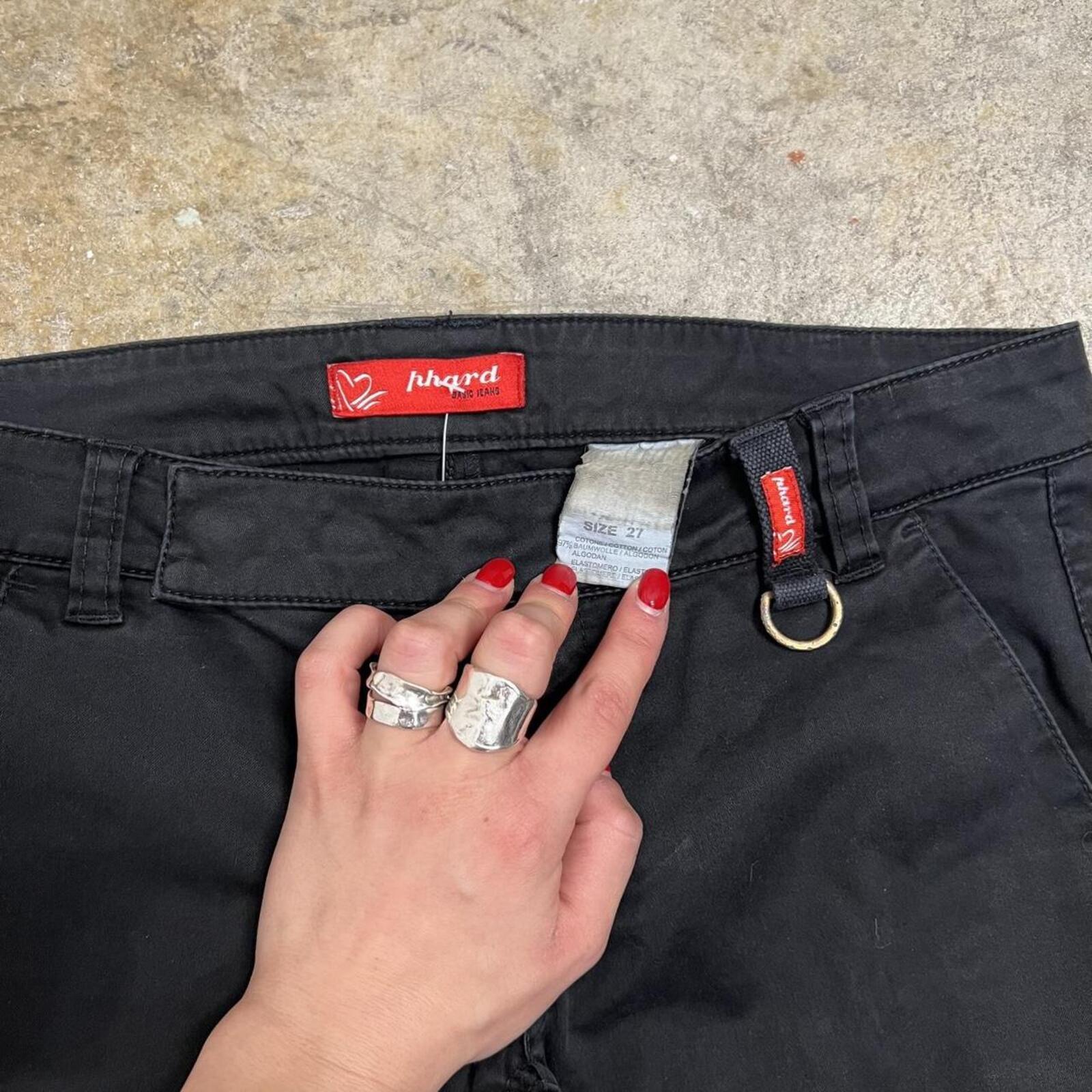 Phard black low rise tailored vintage capris