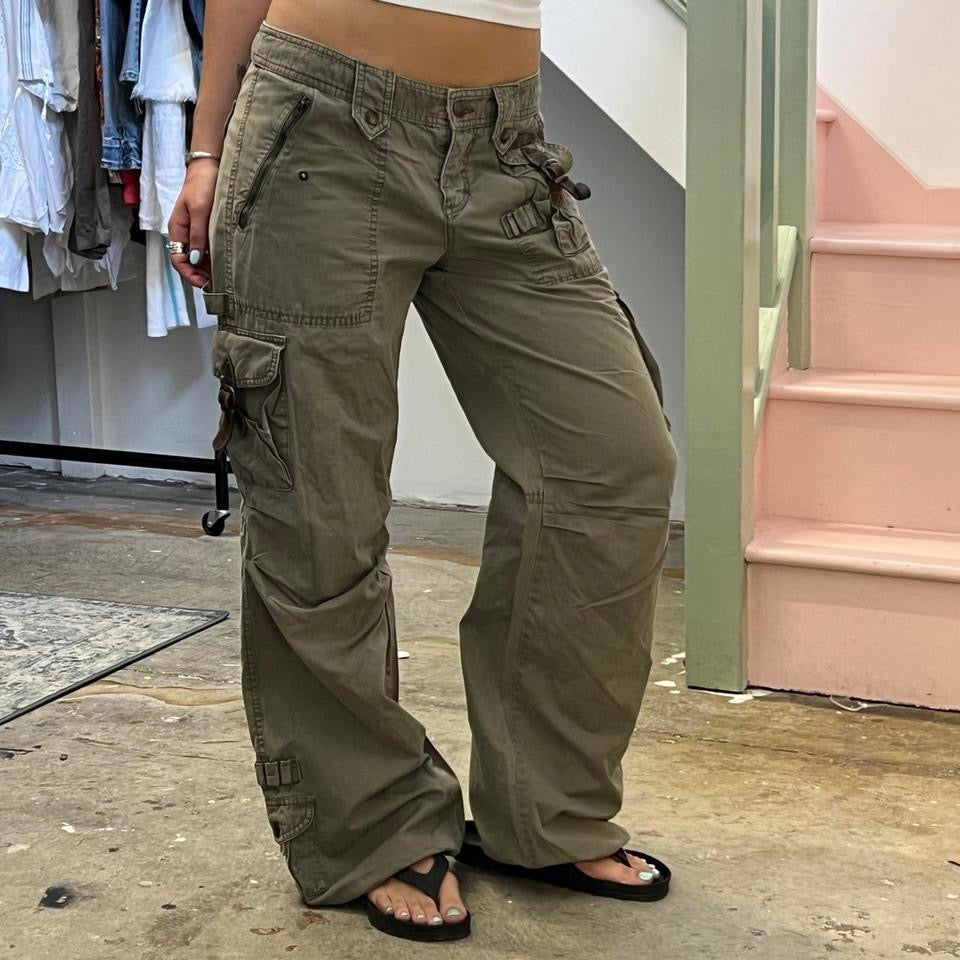 Esprit khaki balloon style cargo trousers