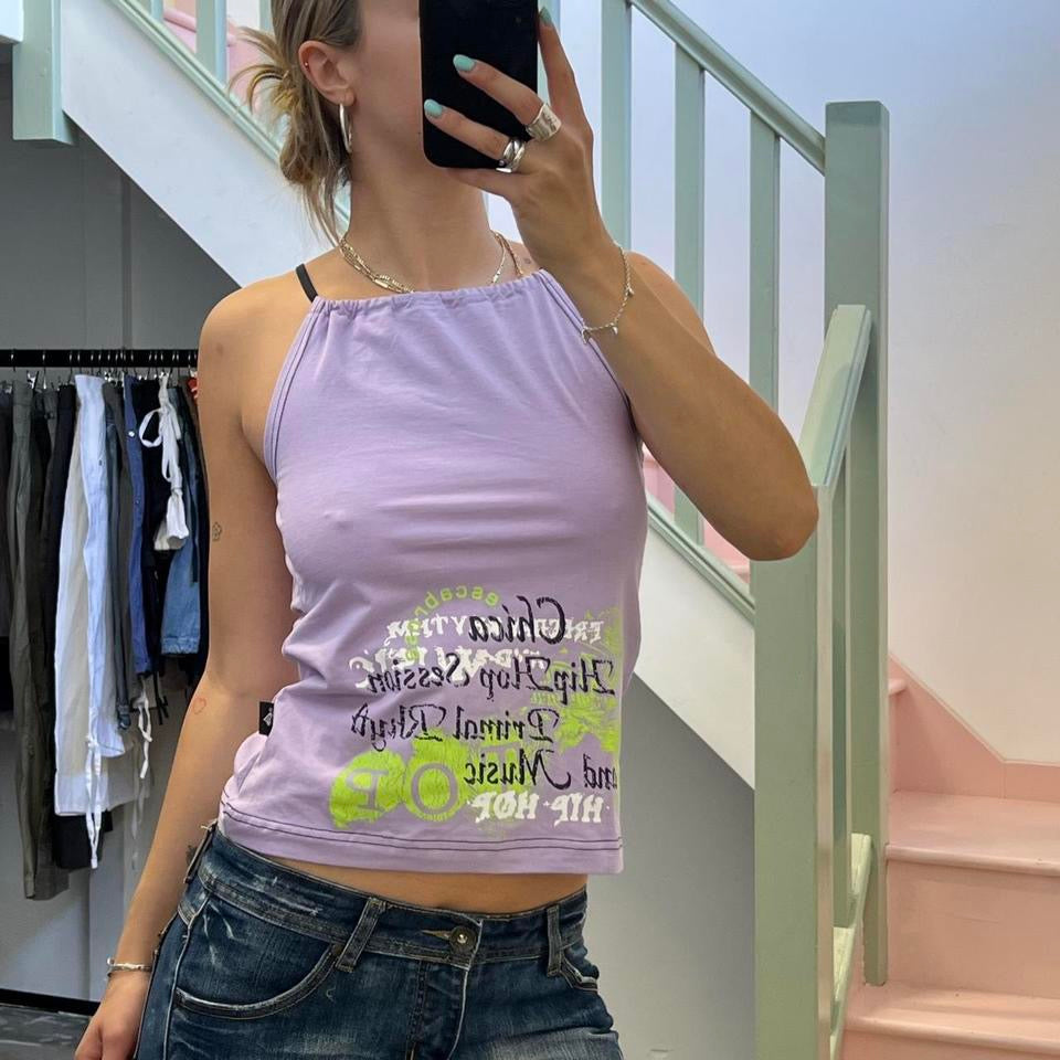 Purple printed vest