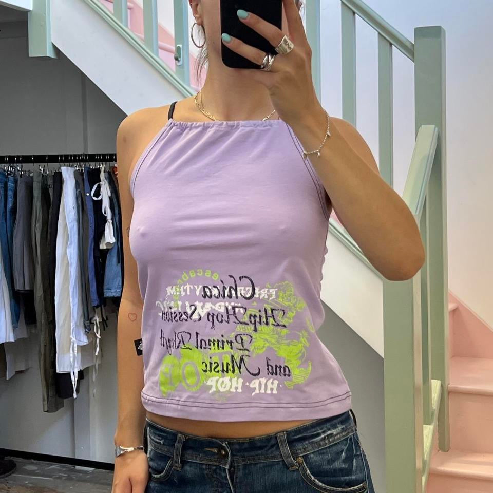 Purple printed vest