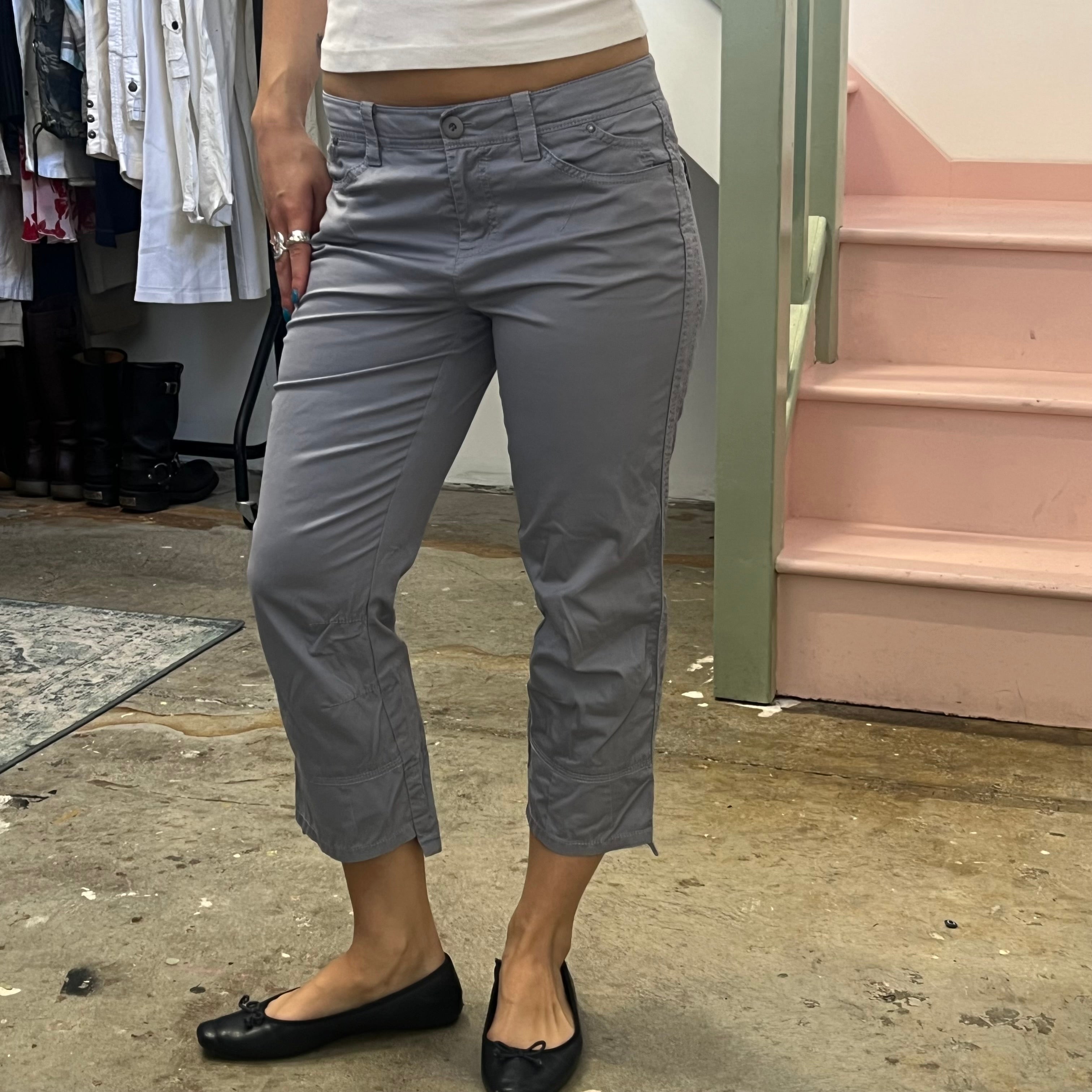 Grey tailored capris