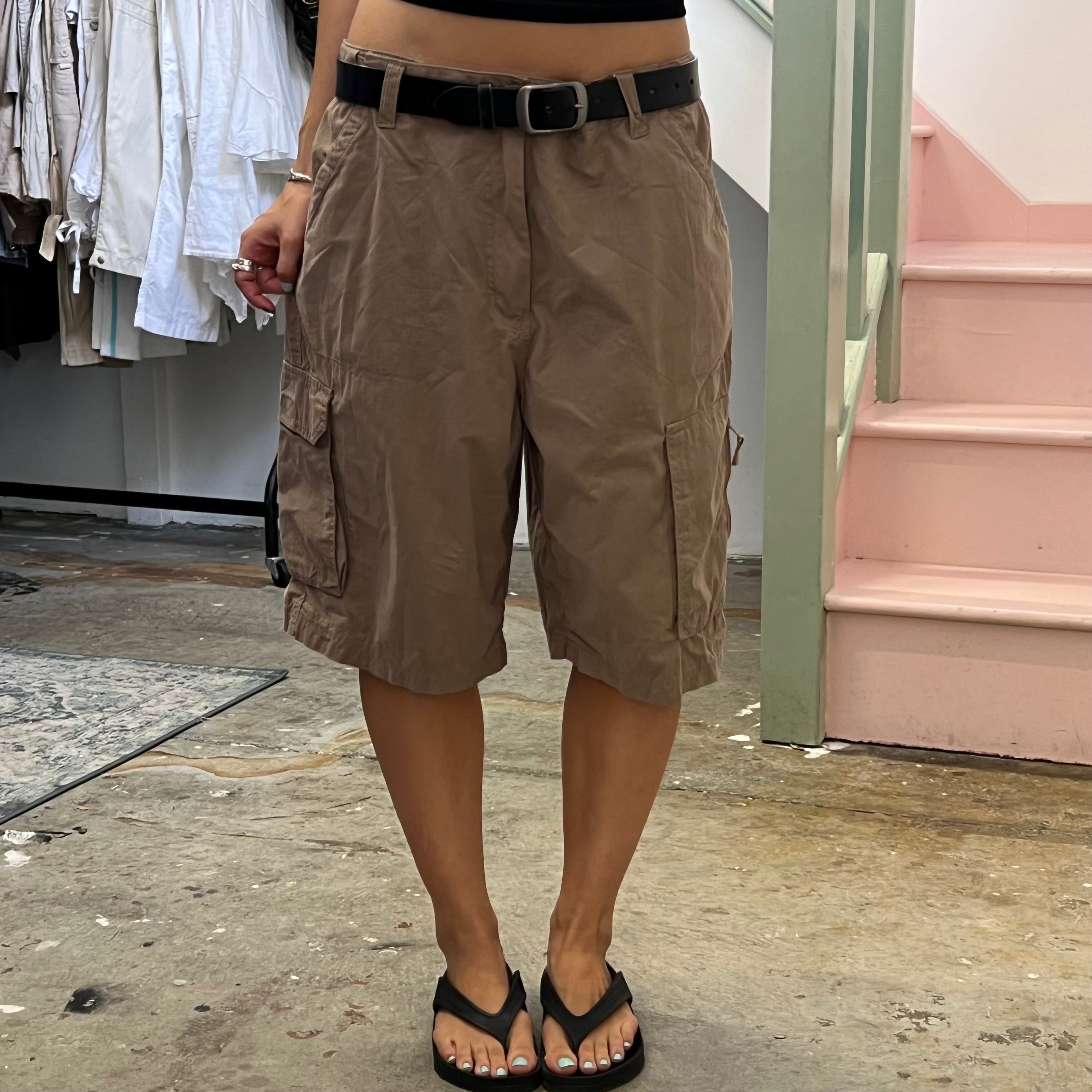 Brown baggy cargo shorts