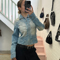 Replay light blue zip up denim jacket