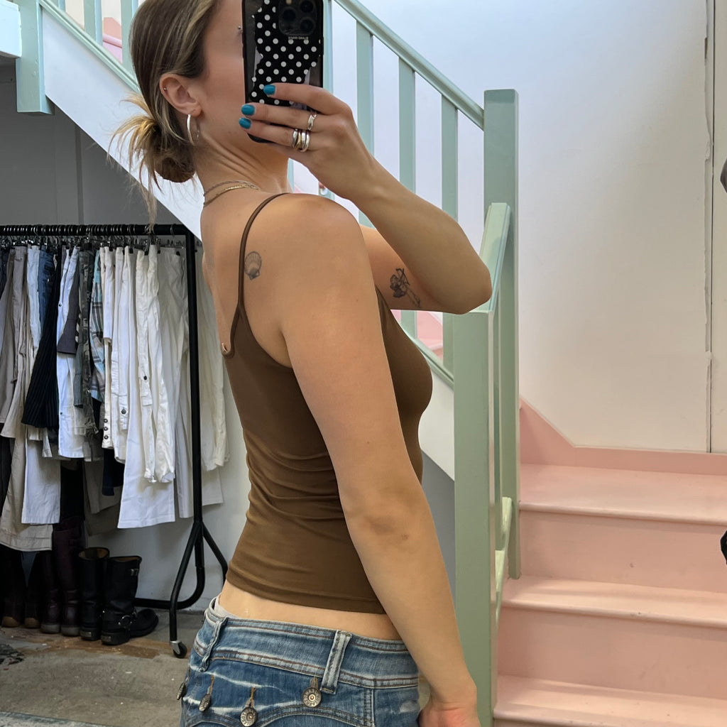 Brown slinky cami