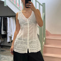Promod white longline blouse