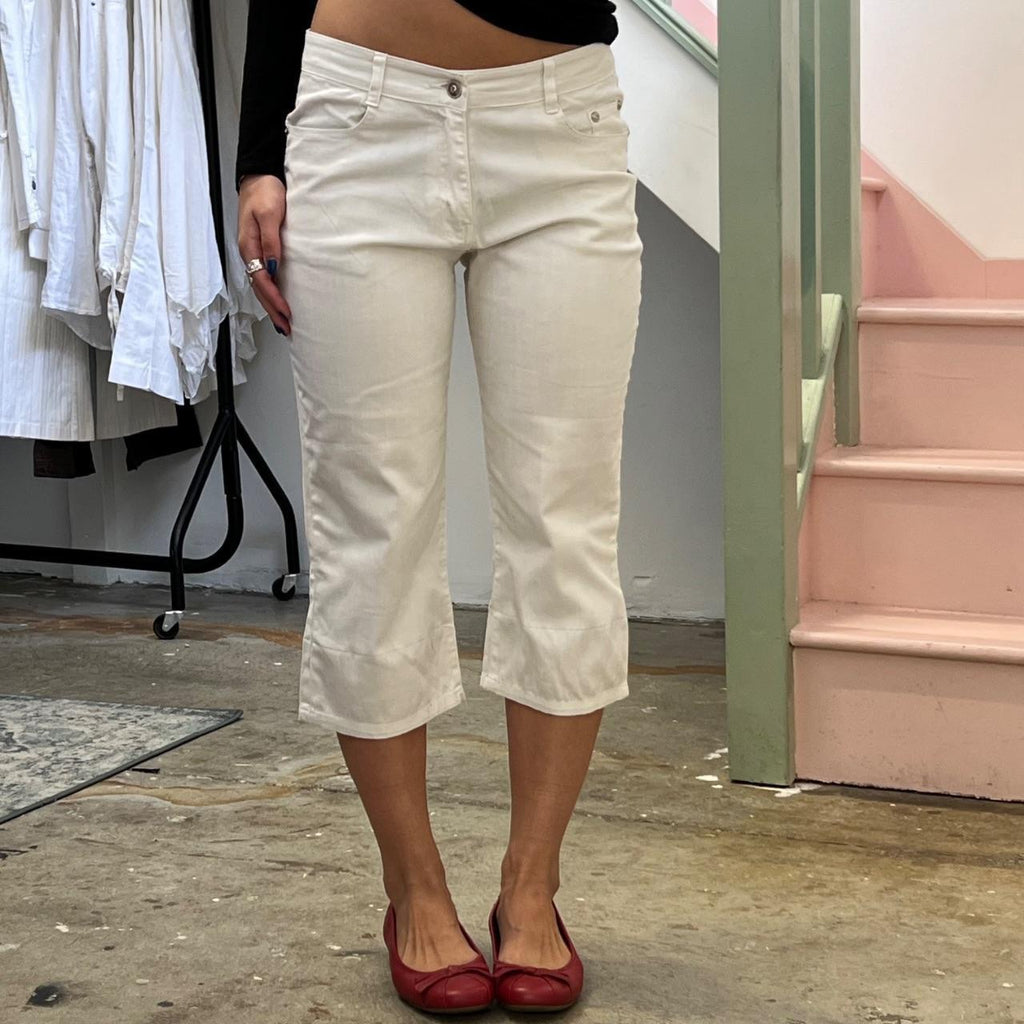 White denim capris