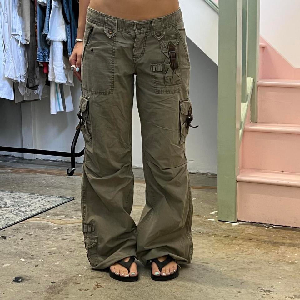 Esprit khaki balloon style cargo trousers