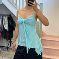 Light blue floaty asymmetrical cami