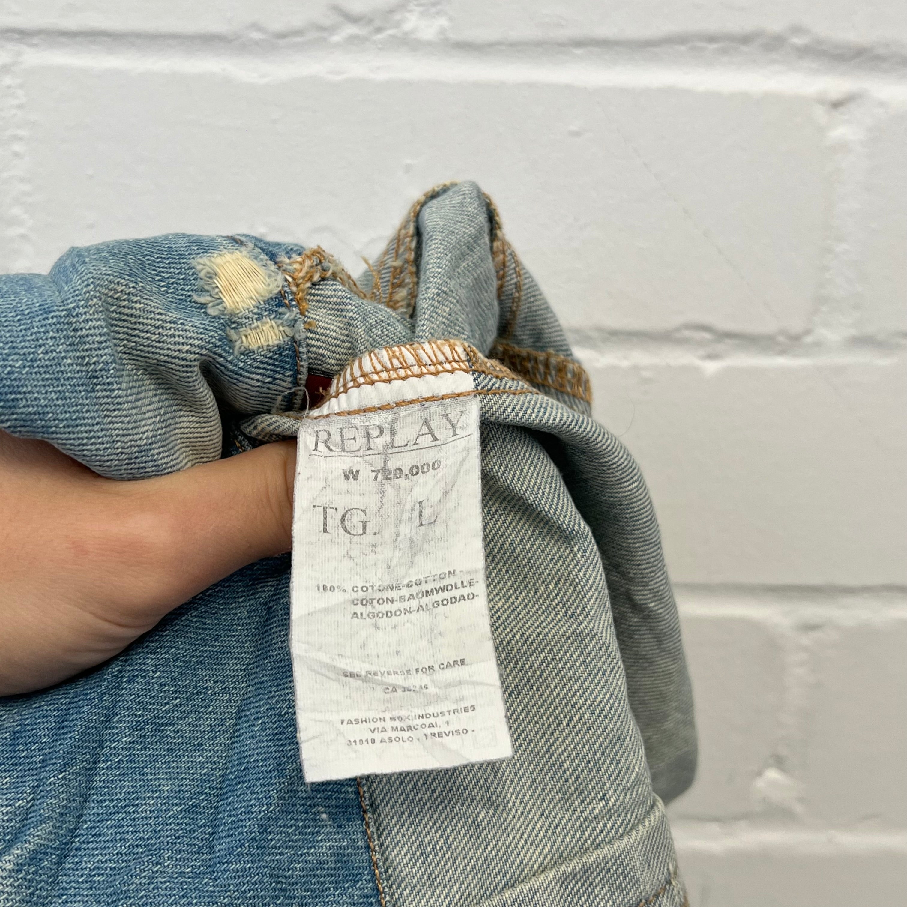 Replay light blue zip up denim jacket