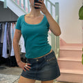 Turquoise scoop neck top