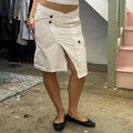 White asymmetrical cargo midi