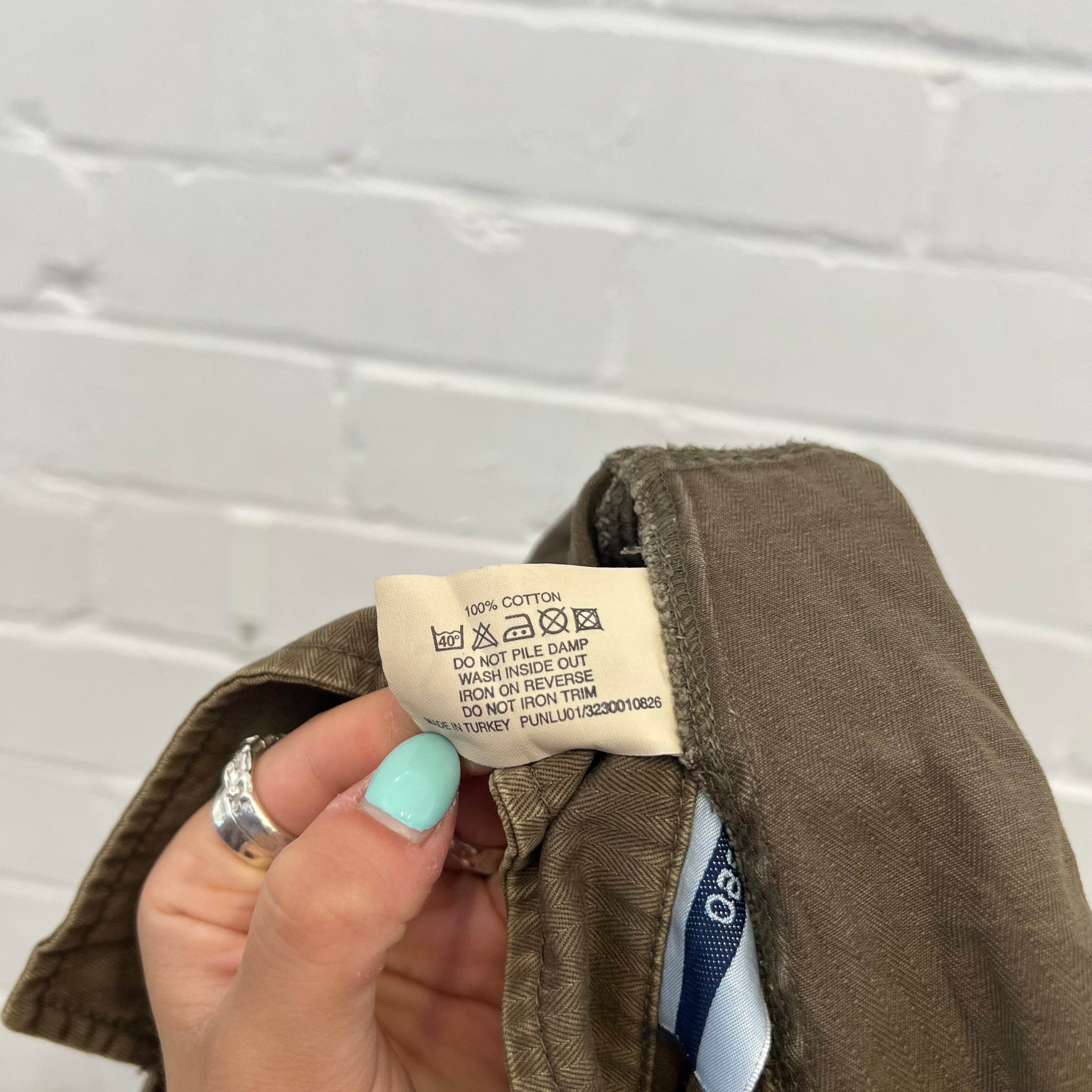 Oasis khaki button up fitted utility style jacket