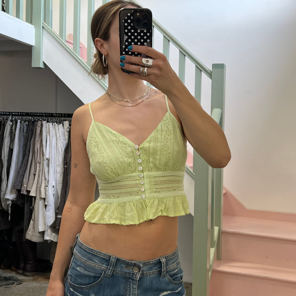 Pastel green lace cami