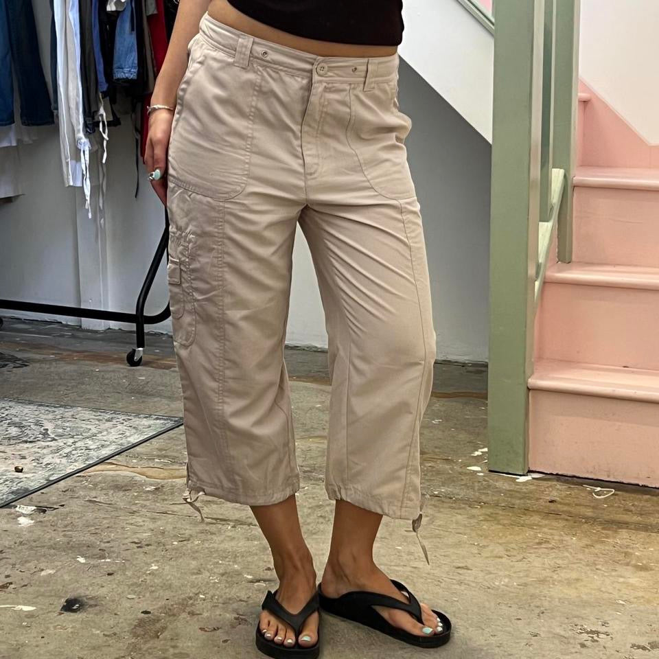 Cream cargo capris